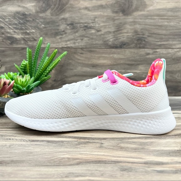 NIB Adidas Puremotion Running Inspired Athletic Sneaker White Pink Red Womens 8 - Picture 7 of 12